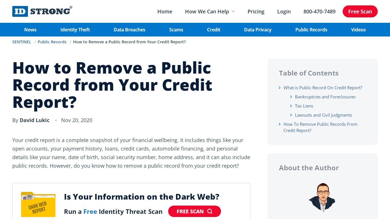 How To Remove Public Records From Credit Report? - IDStrong